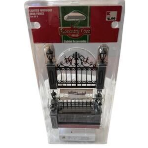 Lighted Wrought Iron Style Fence Accessory 54303 Christmas Village Coventry Cove
